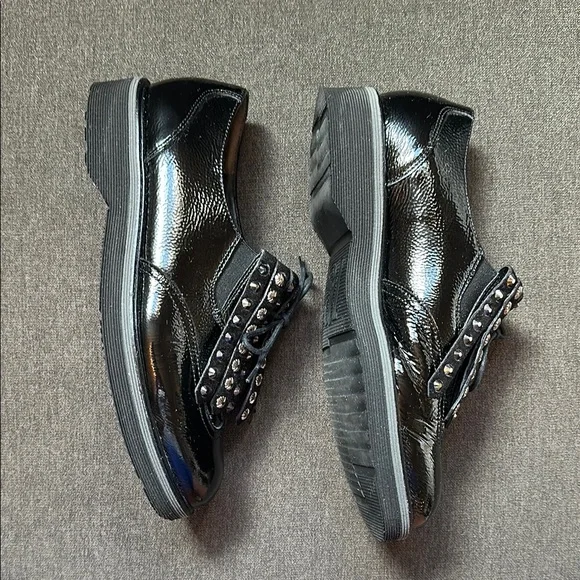 Paul Green Black Studded Oxfords - Picture 6 of 11